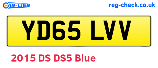 YD65LVV are the vehicle registration plates.