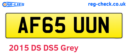 AF65UUN are the vehicle registration plates.
