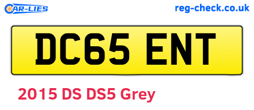 DC65ENT are the vehicle registration plates.