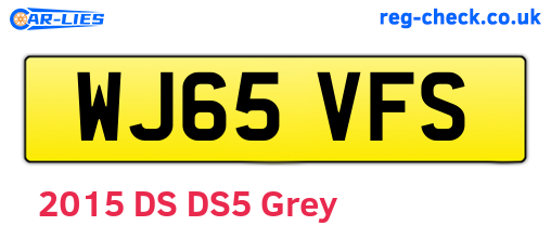 WJ65VFS are the vehicle registration plates.