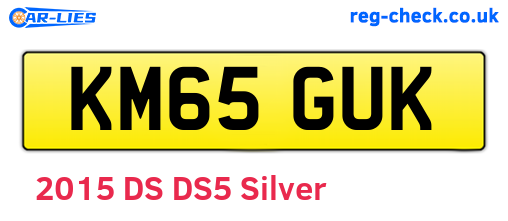 KM65GUK are the vehicle registration plates.