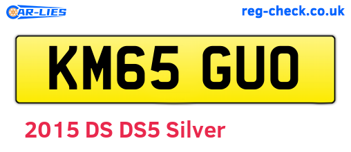 KM65GUO are the vehicle registration plates.