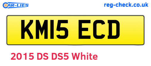 KM15ECD are the vehicle registration plates.