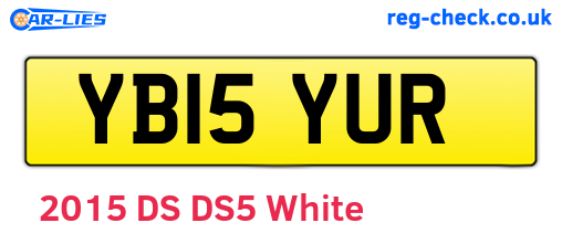 YB15YUR are the vehicle registration plates.