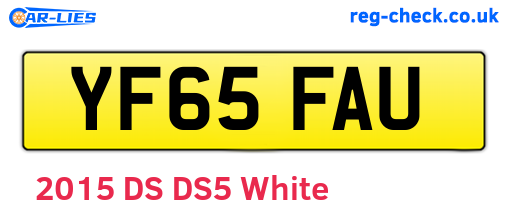 YF65FAU are the vehicle registration plates.