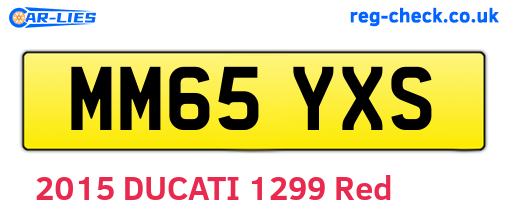 MM65YXS are the vehicle registration plates.