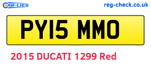 PY15MMO are the vehicle registration plates.