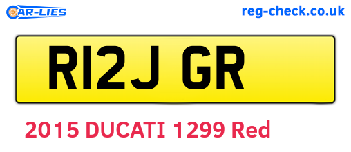 R12JGR are the vehicle registration plates.