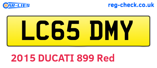 LC65DMY are the vehicle registration plates.