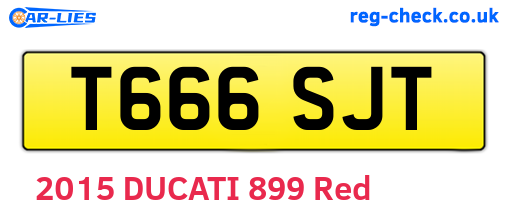 T666SJT are the vehicle registration plates.
