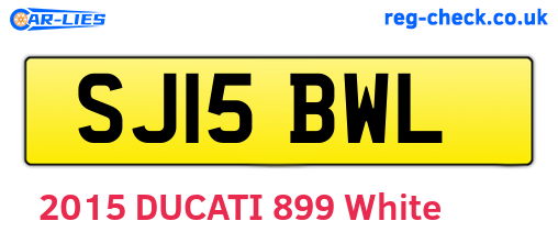 SJ15BWL are the vehicle registration plates.