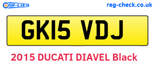 GK15VDJ are the vehicle registration plates.