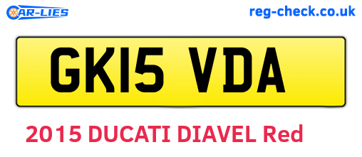 GK15VDA are the vehicle registration plates.