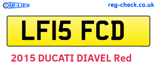 LF15FCD are the vehicle registration plates.