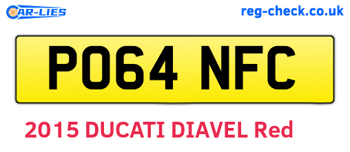 PO64NFC are the vehicle registration plates.