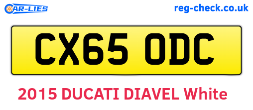CX65ODC are the vehicle registration plates.
