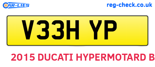 V33HYP are the vehicle registration plates.