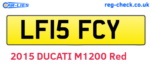 LF15FCY are the vehicle registration plates.