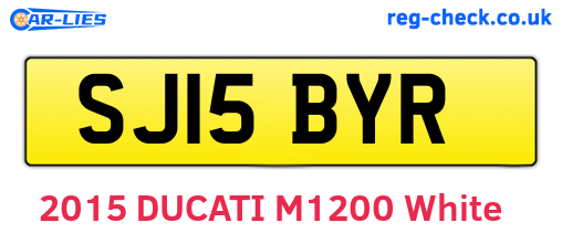 SJ15BYR are the vehicle registration plates.