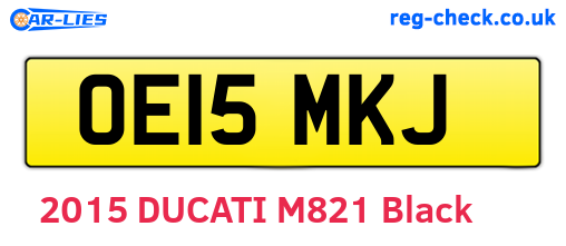 OE15MKJ are the vehicle registration plates.