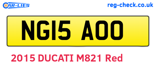 NG15AOO are the vehicle registration plates.
