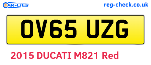 OV65UZG are the vehicle registration plates.
