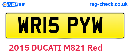 WR15PYW are the vehicle registration plates.