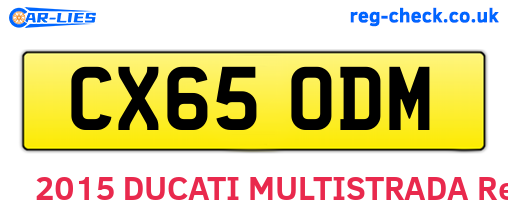 CX65ODM are the vehicle registration plates.
