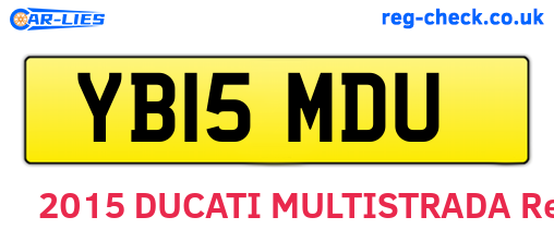 YB15MDU are the vehicle registration plates.
