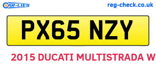 PX65NZY are the vehicle registration plates.