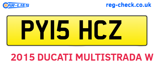 PY15HCZ are the vehicle registration plates.