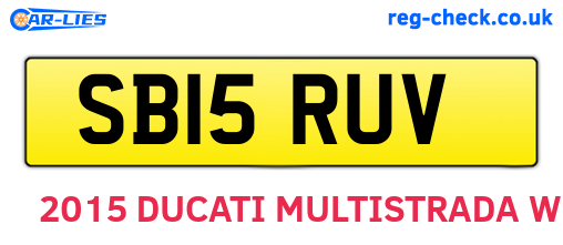 SB15RUV are the vehicle registration plates.