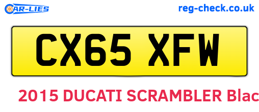 CX65XFW are the vehicle registration plates.