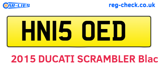 HN15OED are the vehicle registration plates.