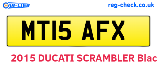 MT15AFX are the vehicle registration plates.
