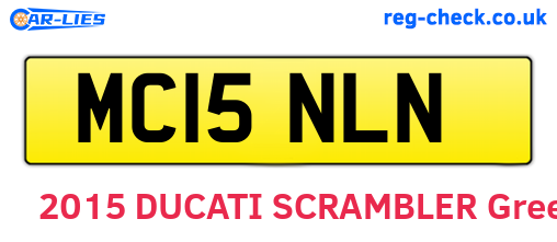 MC15NLN are the vehicle registration plates.