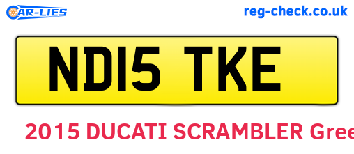 ND15TKE are the vehicle registration plates.