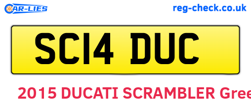 SC14DUC are the vehicle registration plates.