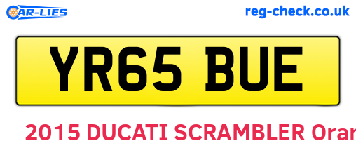 YR65BUE are the vehicle registration plates.