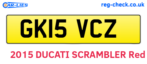 GK15VCZ are the vehicle registration plates.
