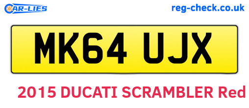 MK64UJX are the vehicle registration plates.