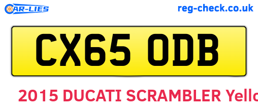 CX65ODB are the vehicle registration plates.