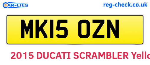MK15OZN are the vehicle registration plates.