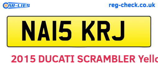 NA15KRJ are the vehicle registration plates.
