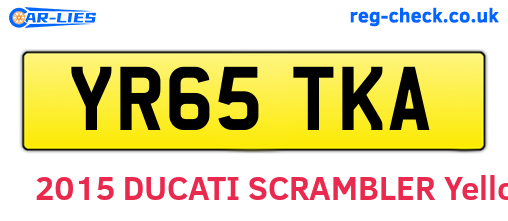 YR65TKA are the vehicle registration plates.