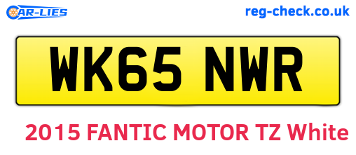 WK65NWR are the vehicle registration plates.
