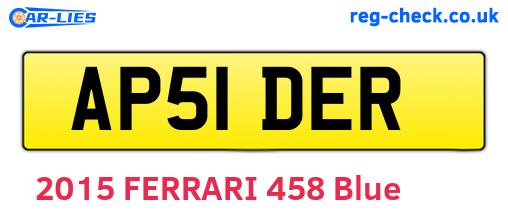 AP51DER are the vehicle registration plates.