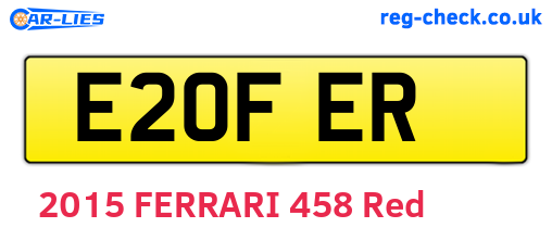 E20FER are the vehicle registration plates.