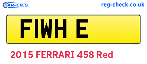 F1WHE are the vehicle registration plates.