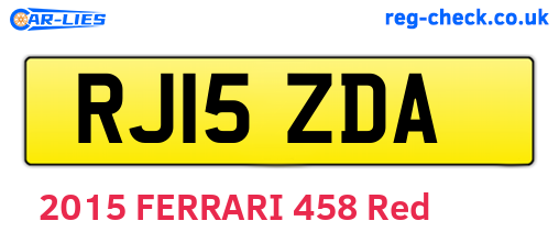 RJ15ZDA are the vehicle registration plates.